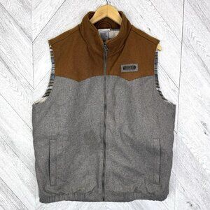 CINCH Conceal Carry Wool Blend Western Vest Full Zip Gray Mens Size Large
